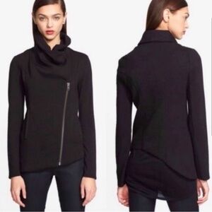 Helmut Lang Asymmetrical Zip Up Black Jacket